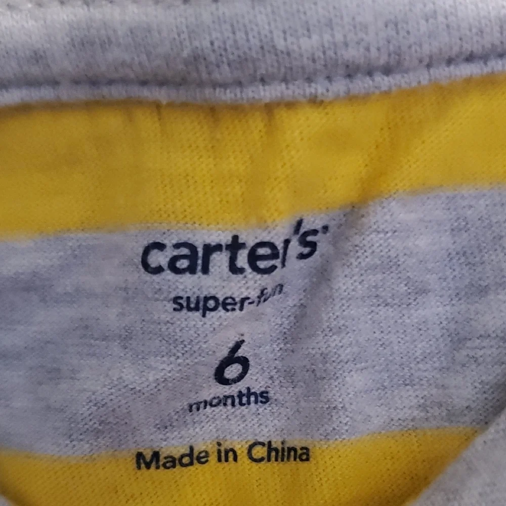 🐻   Carter's Yellow and Gray Polo with Monkey Design